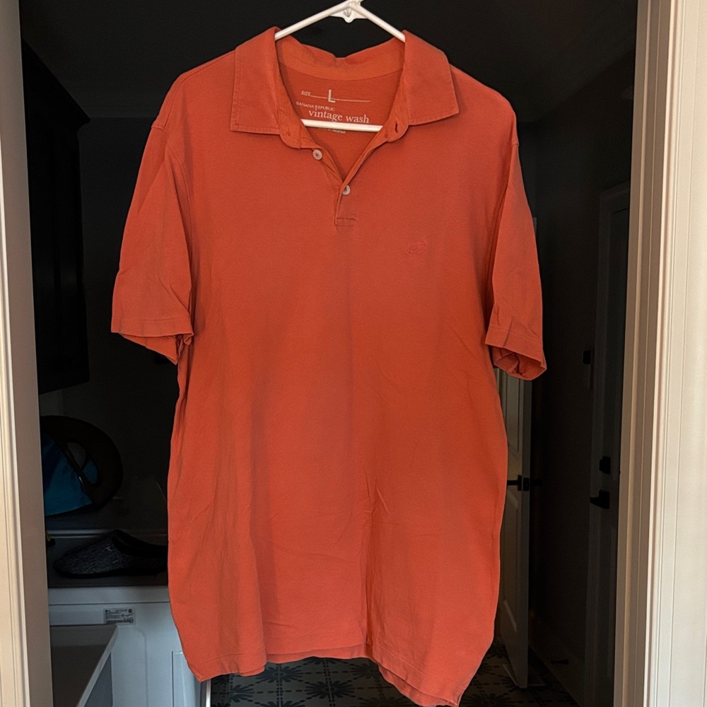 Banana Republic Men's Polo Shirt in Bold Orange
